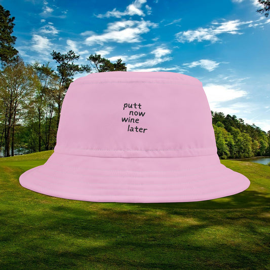 Putt Now Wine Later, Golf Hat, Golf Outfit, Golf Gift for Her, Bucket Hat