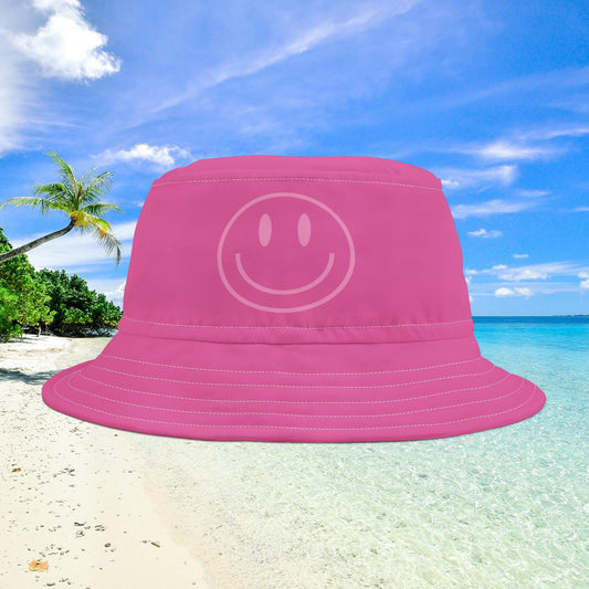 Smiley Face Bucket Hat - Pink