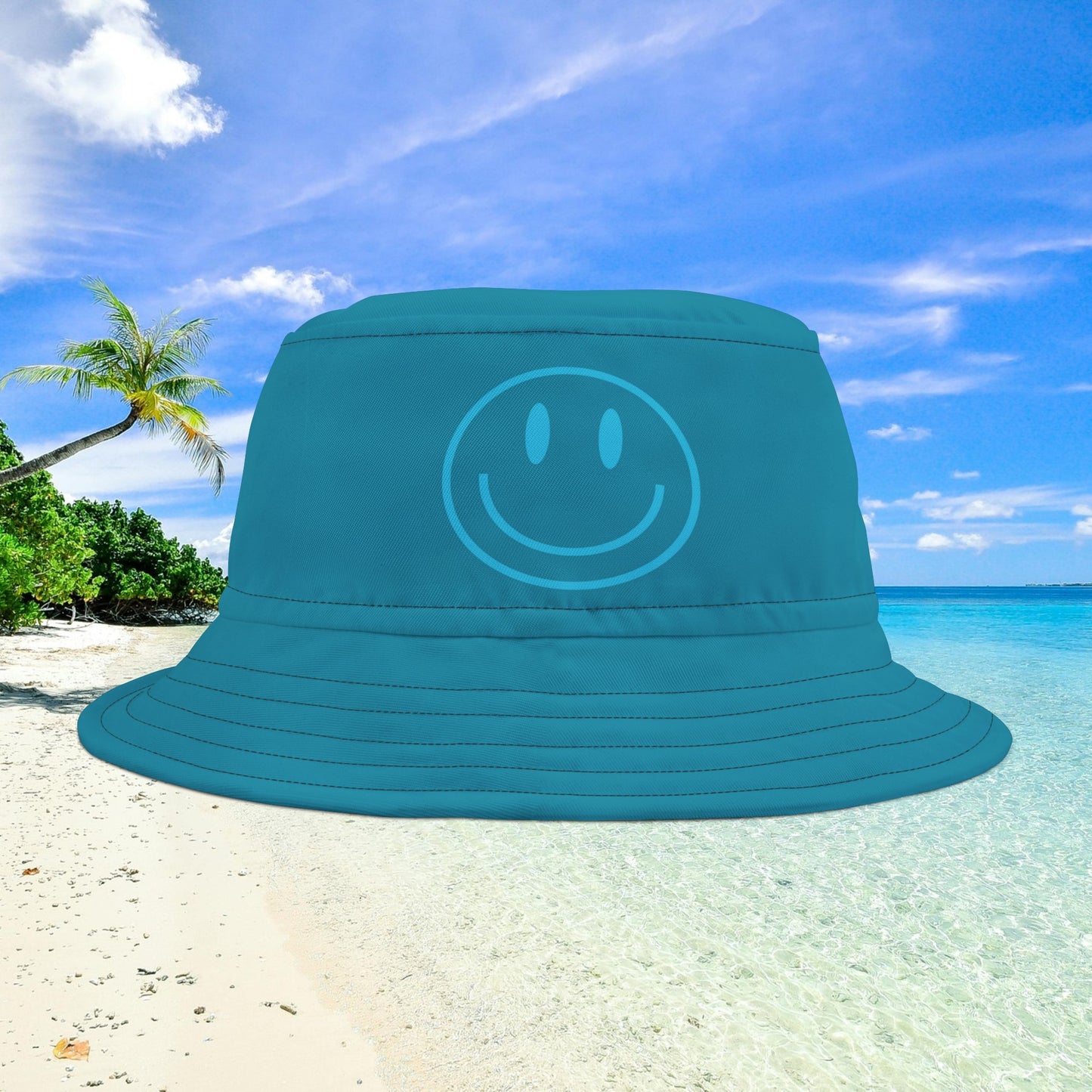 Smiley Face Bucket Hat - Dark Jade Green