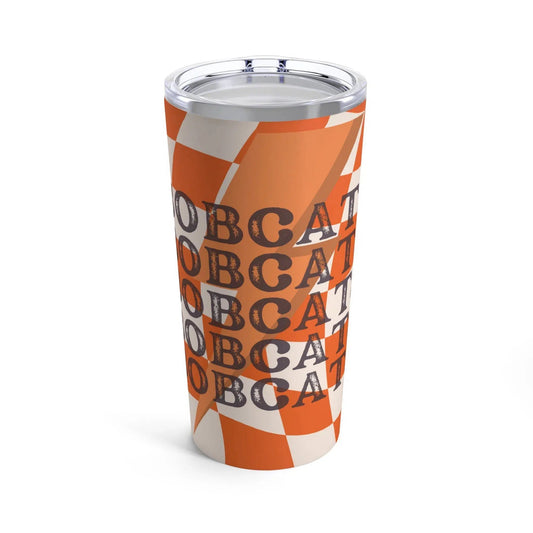 Checkered Celina TX Bobcats Tumbler-Mug-Printify-20oz-Olive Grove Coffee-Eco-friendly stainless steel 20oz tumbler with double-wall insulation-Modern Tumbler- Funky Tumblers - Funny tumblers - Trendy Tumblers - Artistic Tumbler