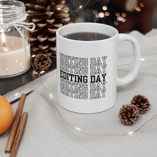 Editing Day Ceramic Mug-Mug-Printify-11oz-Olive Grove Coffee-ceramic coffee mugs-Modern mugs- Funky mugs- Funny mugs- Trendy mugs- Artistic mugs