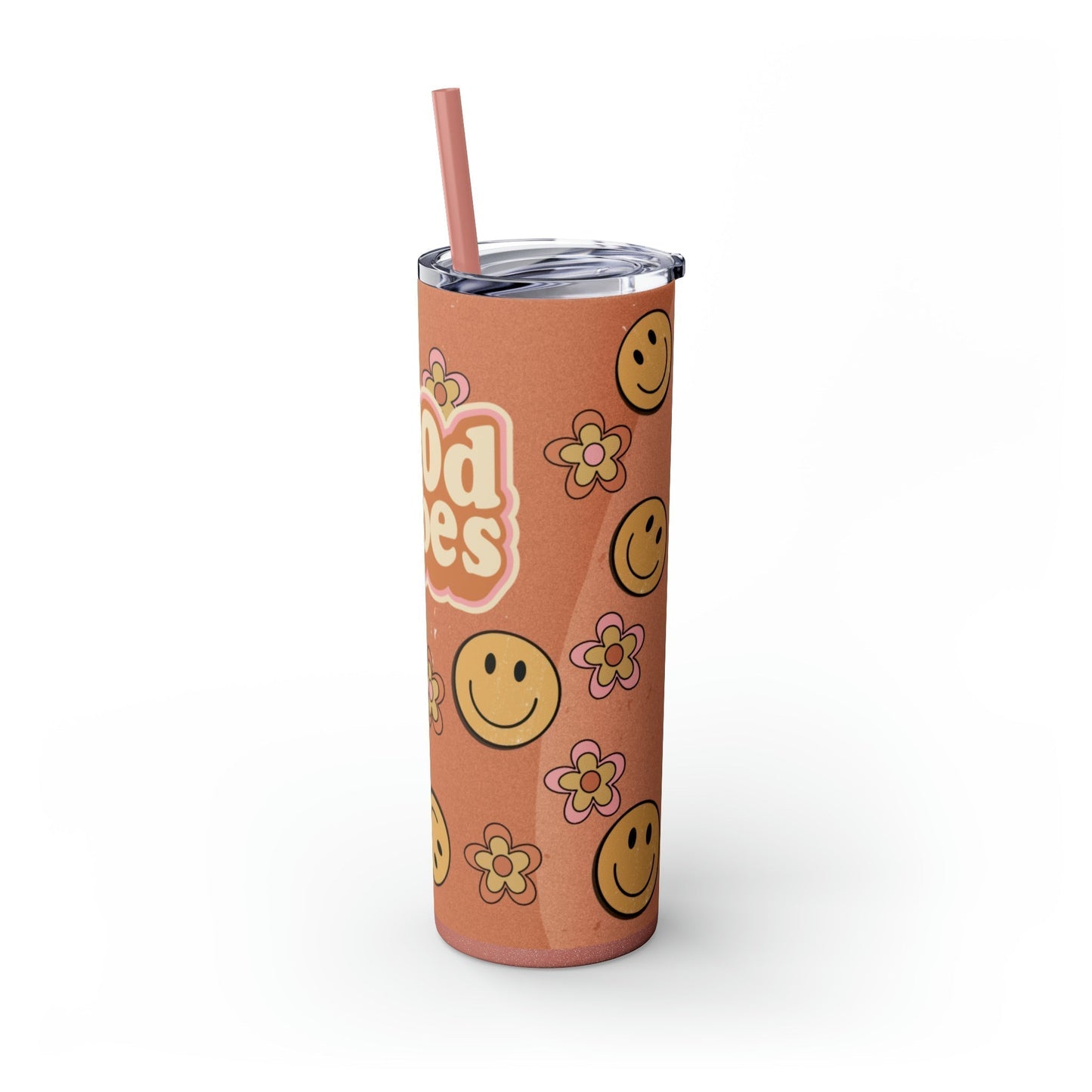 Good Vibes Skinny Tumbler-Mug-Printify-Olive Grove Coffee-Eco-friendly stainless steel 20oz tumbler with double-wall insulation-Modern Tumbler- Funky Tumblers - Funny tumblers - Trendy Tumblers - Artistic Tumbler