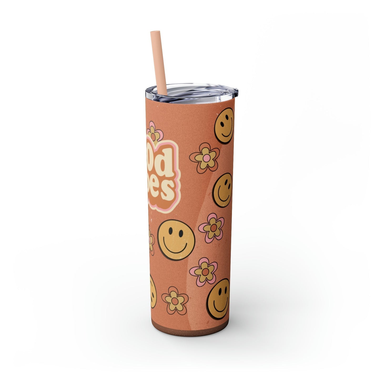 Good Vibes Skinny Tumbler-Mug-Printify-Olive Grove Coffee-Eco-friendly stainless steel 20oz tumbler with double-wall insulation-Modern Tumbler- Funky Tumblers - Funny tumblers - Trendy Tumblers - Artistic Tumbler