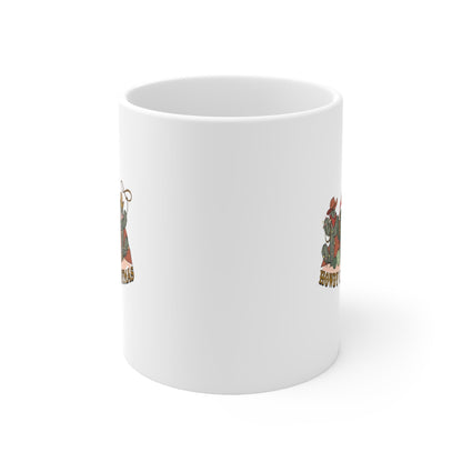 Howdy Christmas Ceramic Mug-Mug-Printify-11oz-Olive Grove Coffee-ceramic coffee mugs-Modern mugs- Funky mugs- Funny mugs- Trendy mugs- Artistic mugs