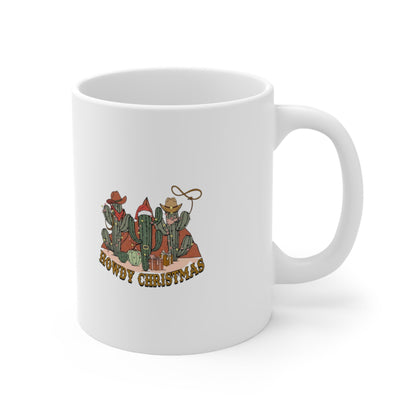 Howdy Christmas Ceramic Mug-Mug-Printify-11oz-Olive Grove Coffee-ceramic coffee mugs-Modern mugs- Funky mugs- Funny mugs- Trendy mugs- Artistic mugs