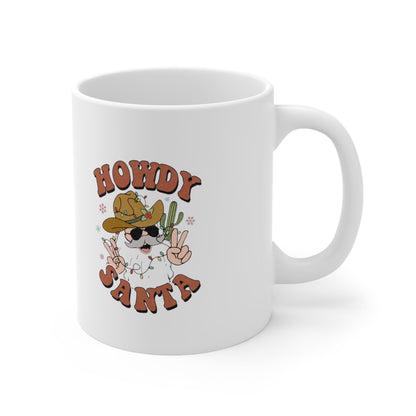 Howdy Santa Ceramic Mug-Mug-Printify-11oz-Olive Grove Coffee-ceramic coffee mugs-Modern mugs- Funky mugs- Funny mugs- Trendy mugs- Artistic mugs