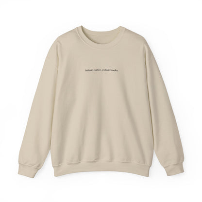 Inhale coffee, exhale books. Crewneck Sweatshirt - Olive Grove Coffee