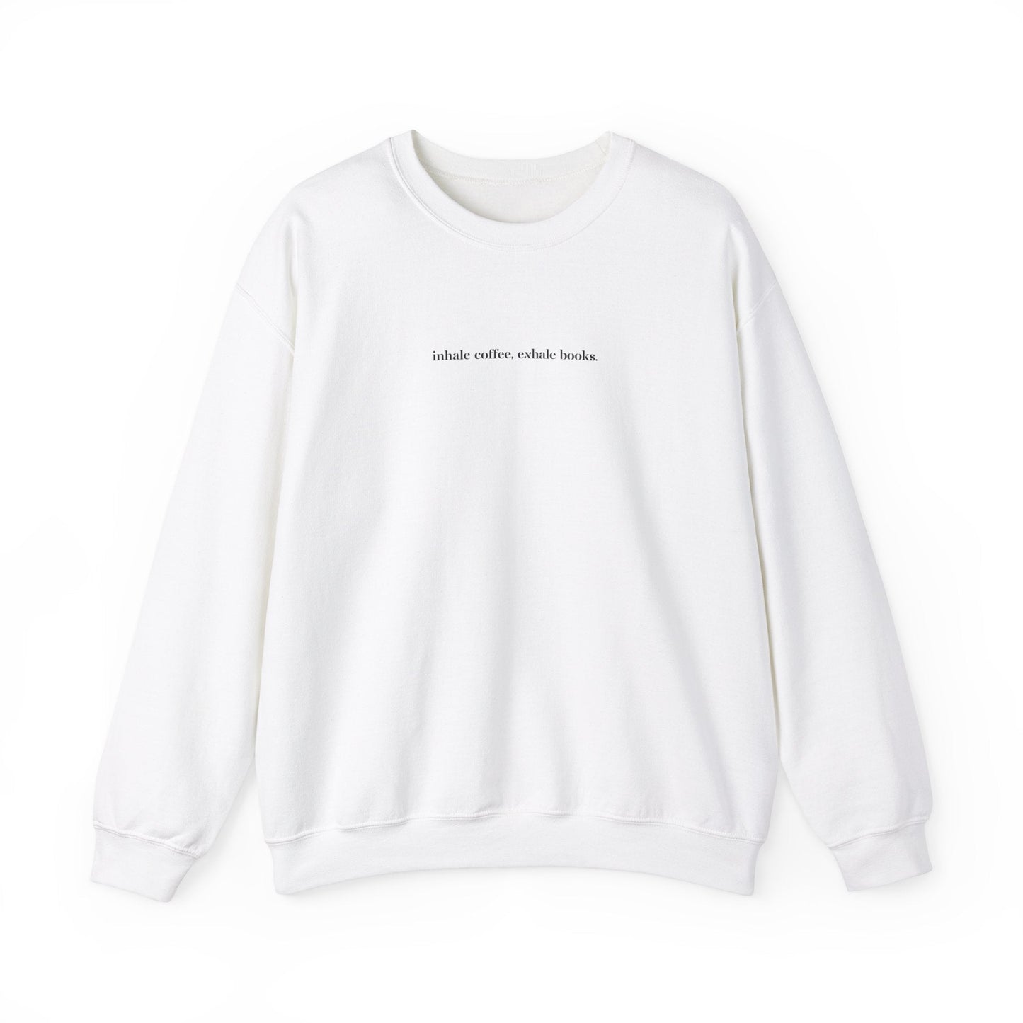 Inhale coffee, exhale books. Crewneck Sweatshirt - Olive Grove Coffee