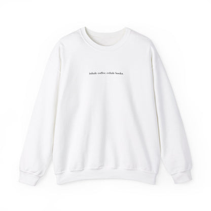 Inhale coffee, exhale books. Crewneck Sweatshirt - Olive Grove Coffee