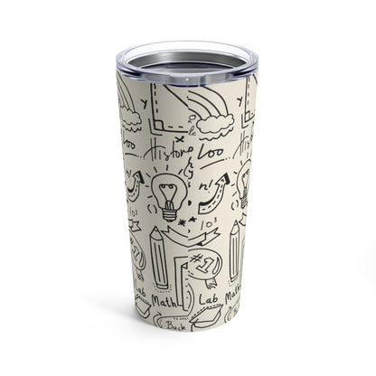 Teacher Life Doodle Tumbler-Mug-Printify-20oz-Olive Grove Coffee-Eco-friendly stainless steel 20oz tumbler with double-wall insulation-Modern Tumbler- Funky Tumblers - Funny tumblers - Trendy Tumblers - Artistic Tumbler