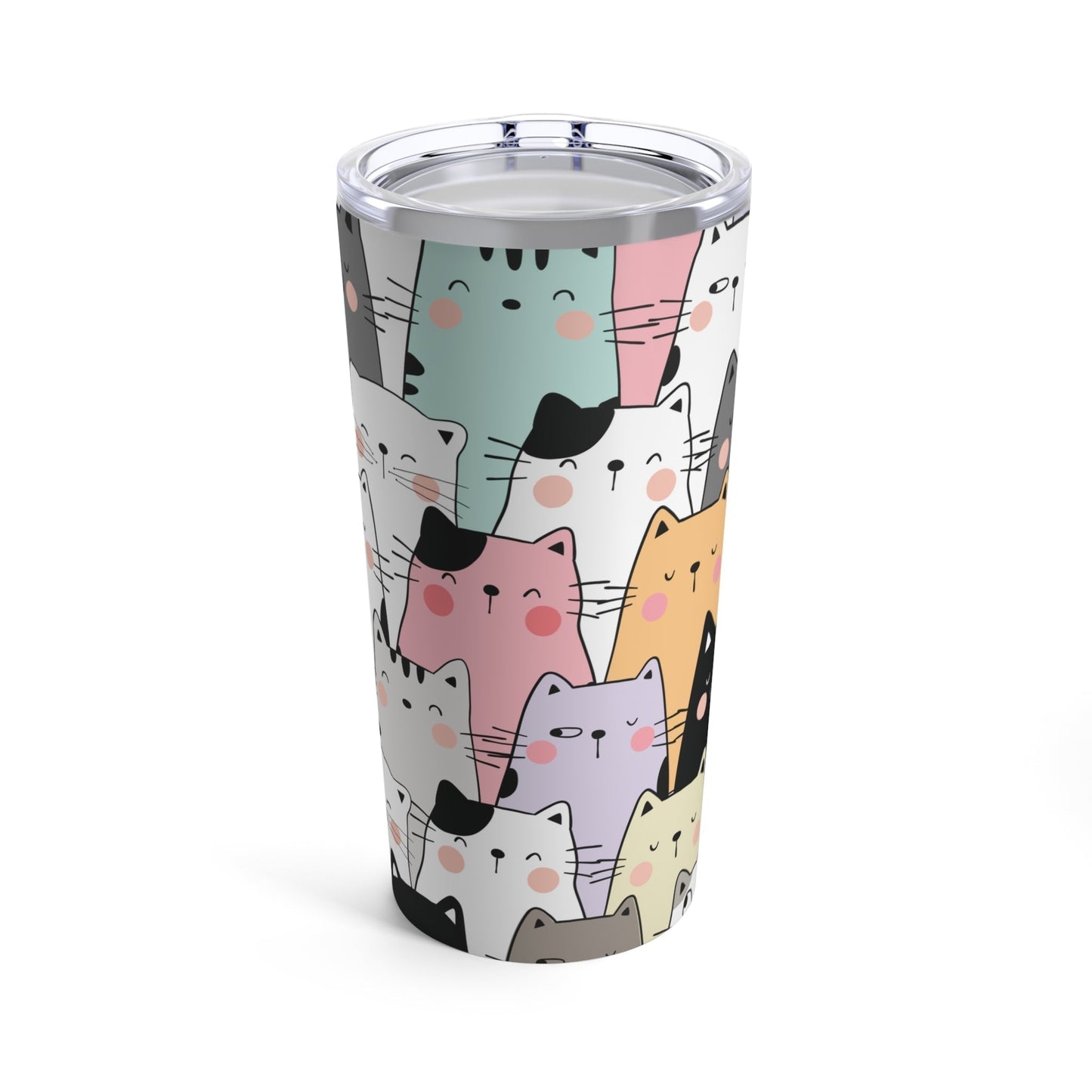 Whimsical Kitty Tumbler-Mug-Printify-20oz-Olive Grove Coffee-Eco-friendly stainless steel 20oz tumbler with double-wall insulation-Modern Tumbler- Funky Tumblers - Funny tumblers - Trendy Tumblers - Artistic Tumbler