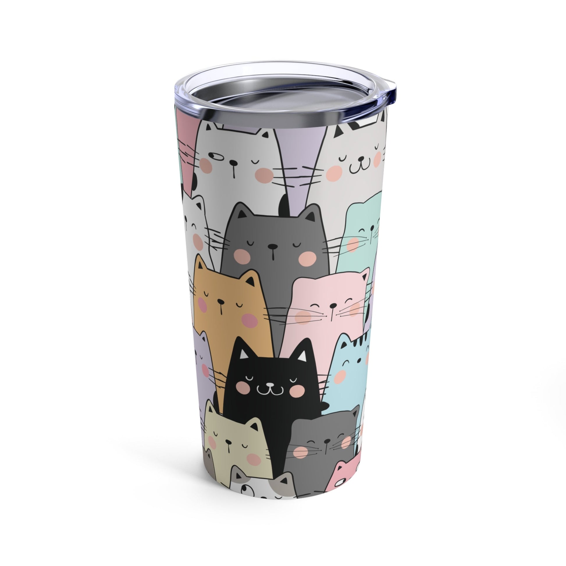 Whimsical Kitty Tumbler-Mug-Printify-20oz-Olive Grove Coffee-Eco-friendly stainless steel 20oz tumbler with double-wall insulation-Modern Tumbler- Funky Tumblers - Funny tumblers - Trendy Tumblers - Artistic Tumbler