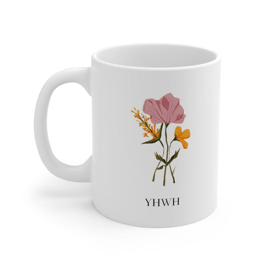 YHWH Ceramic Mug-Mug-Printify-11oz-Olive Grove Coffee-ceramic coffee mugs-Modern mugs- Funky mugs- Funny mugs- Trendy mugs- Artistic mugs